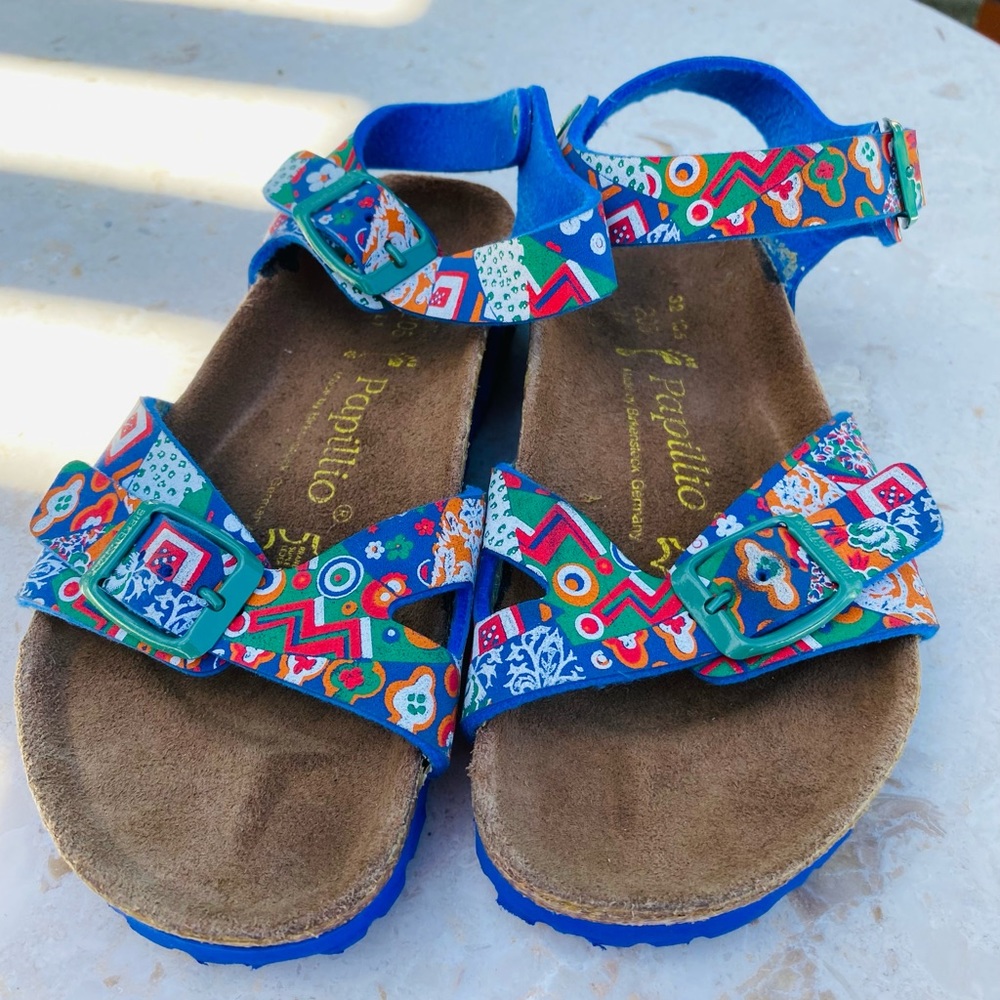 Papillio Multicolor Sandals Birkenstock Foot Bed 32 Youth 1